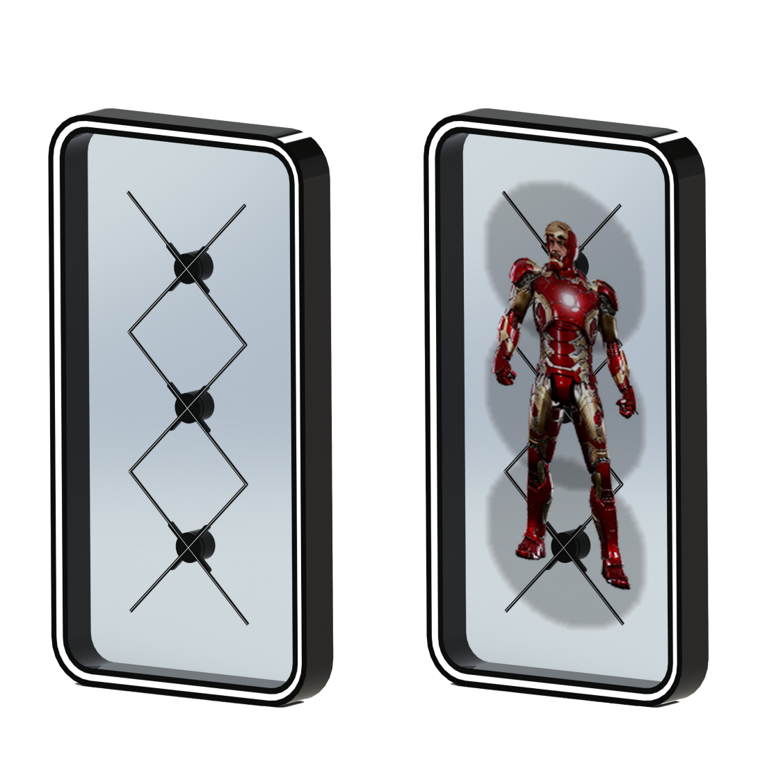 “透明屏拼接展柜”